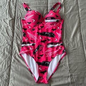 Sourpuss Spooky Print One Piece Bathing Suit